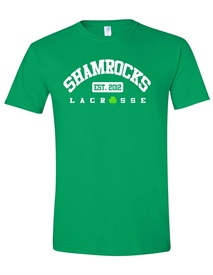 Anniversary Shamrocks Soft Style Cotton Green T-shirt  -  Order due by Monday, August 29, 2022